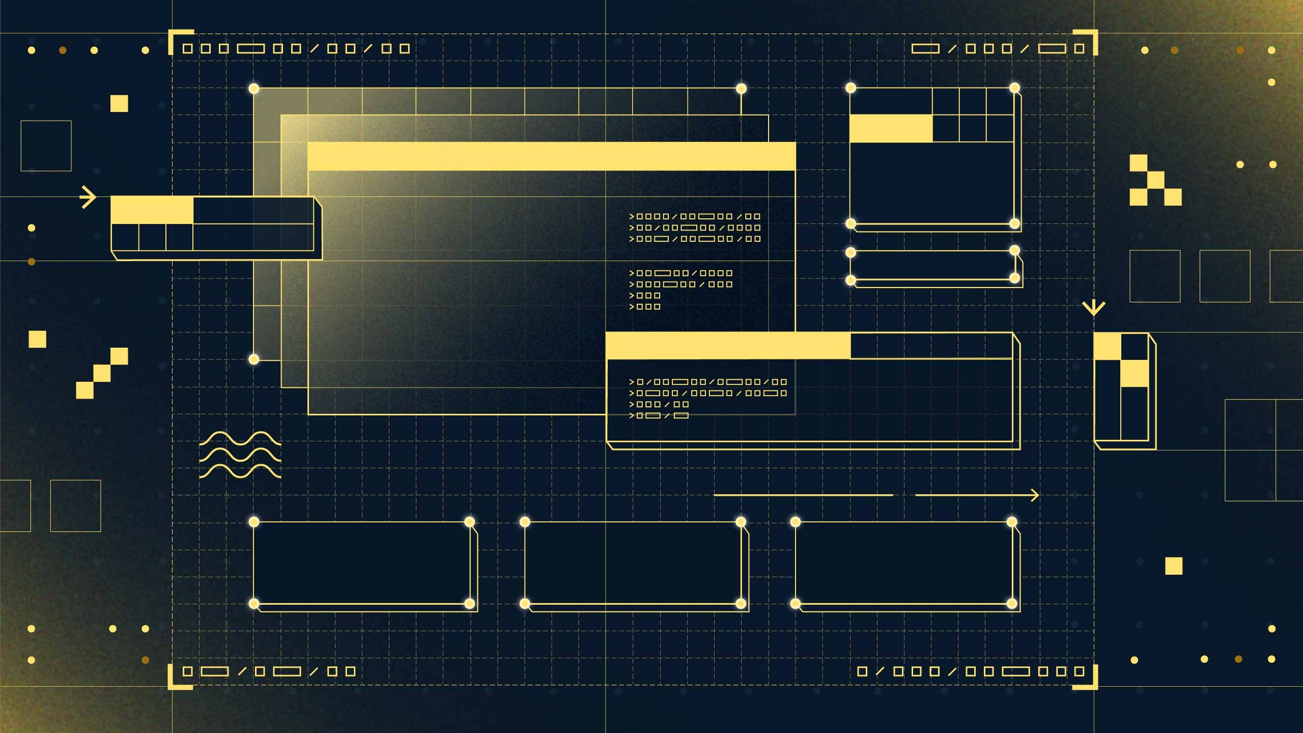 Decorative, abstract technical illustration